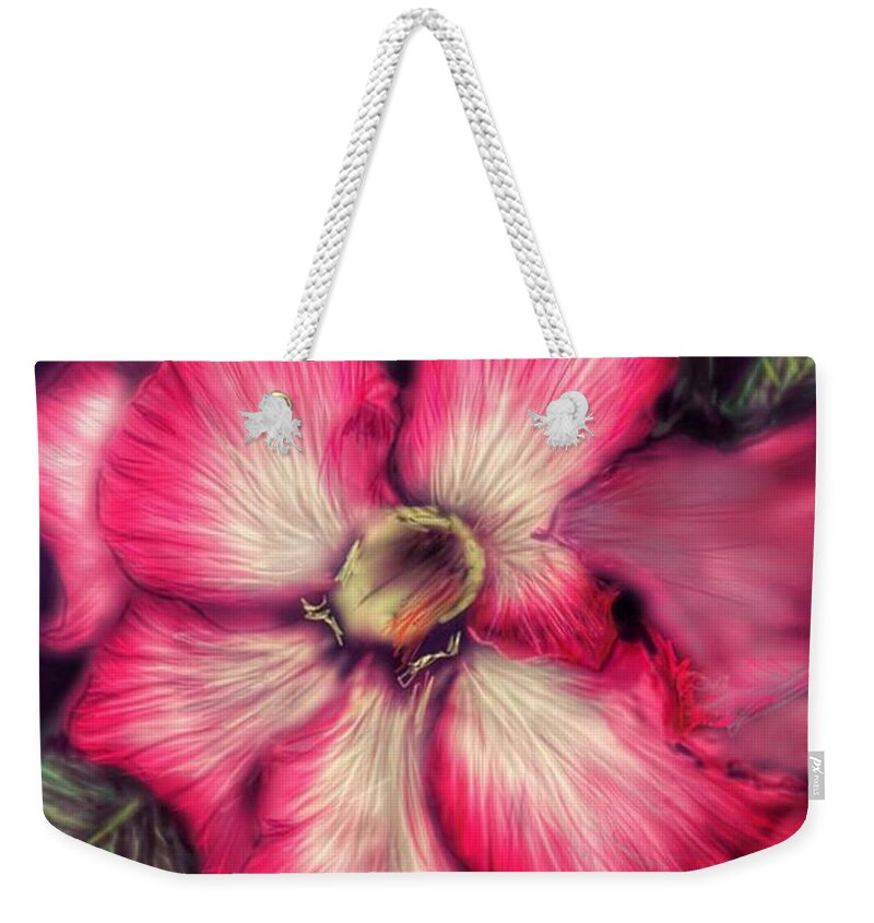 Hawaii Weekender Tote Bag featuring the digital art Hawaii Flower by Darren Cannell
