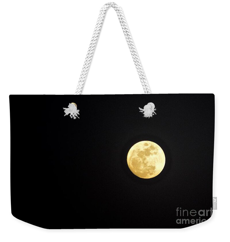 Moon Weekender Tote Bag featuring the photograph Hawaiian Harvest Moon by Debra Banks