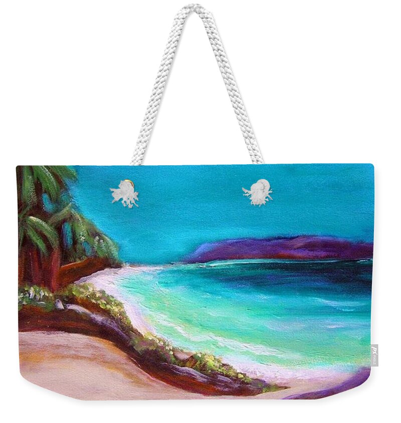 Beach Weekender Tote Bag featuring the painting Hawaiin blue by Patricia Piffath