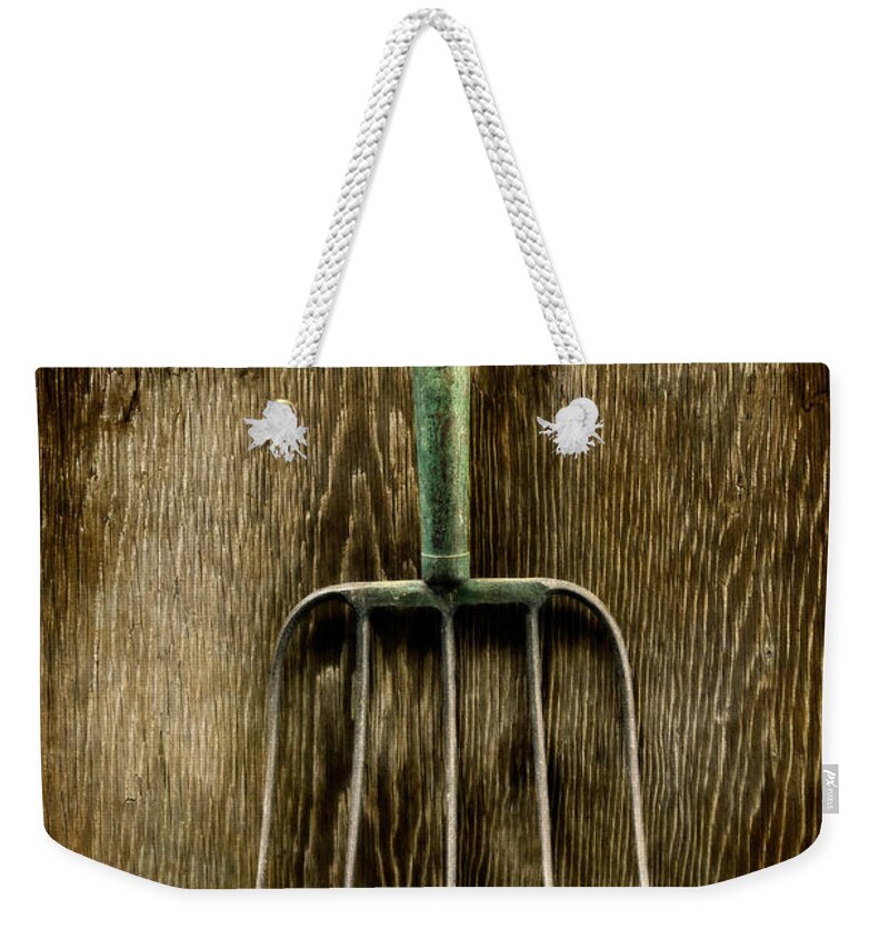 Industrial Weekender Tote Bag featuring the photograph Tools On Wood 7 by Yo Pedro