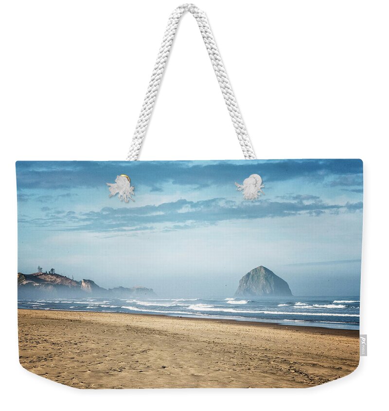 Oregon Coast Weekender Tote Bag featuring the photograph Haystack Rock Pacific City by Tom Singleton