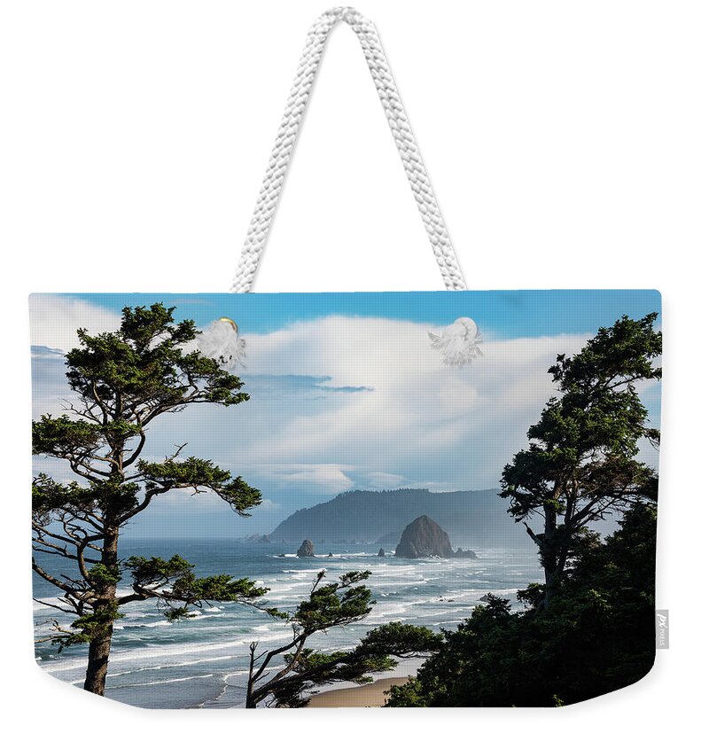 Cannon Beach Weekender Tote Bag featuring the photograph Haystack Views by Darren White