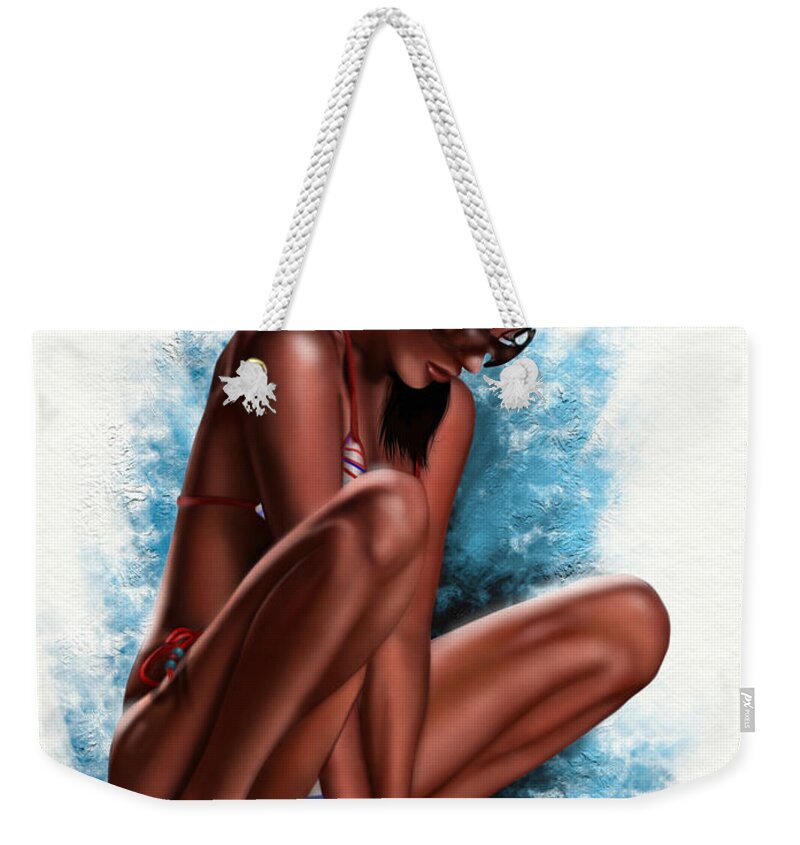 Pin Weekender Tote Bag featuring the painting Haze by Pete Tapang