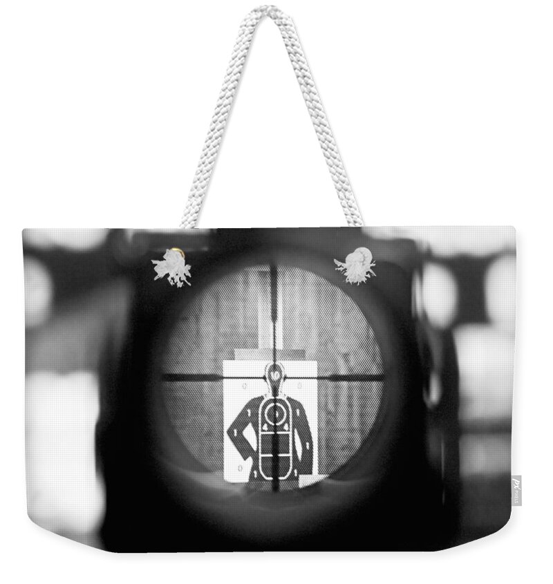 Head Shot Weekender Tote Bag featuring the photograph Head Shot by Todd Klassy