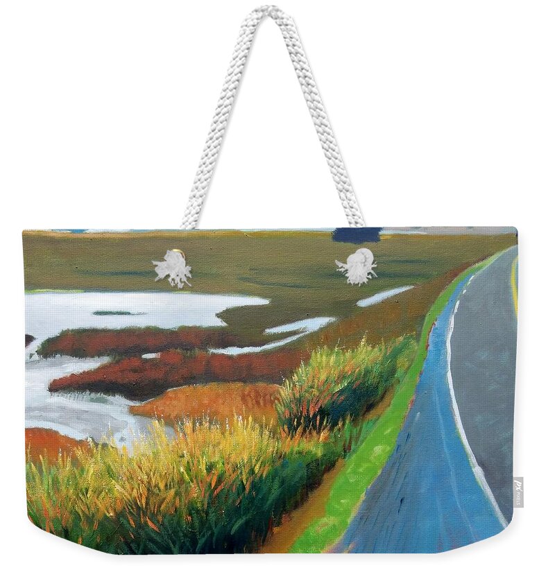 Road Weekender Tote Bag featuring the painting Heading North by Gary Coleman