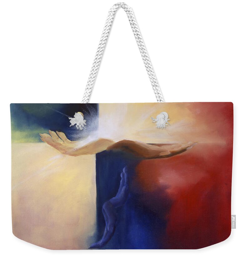 Christian Art Weekender Tote Bag featuring the painting The Gift of Self by Maria Hunt