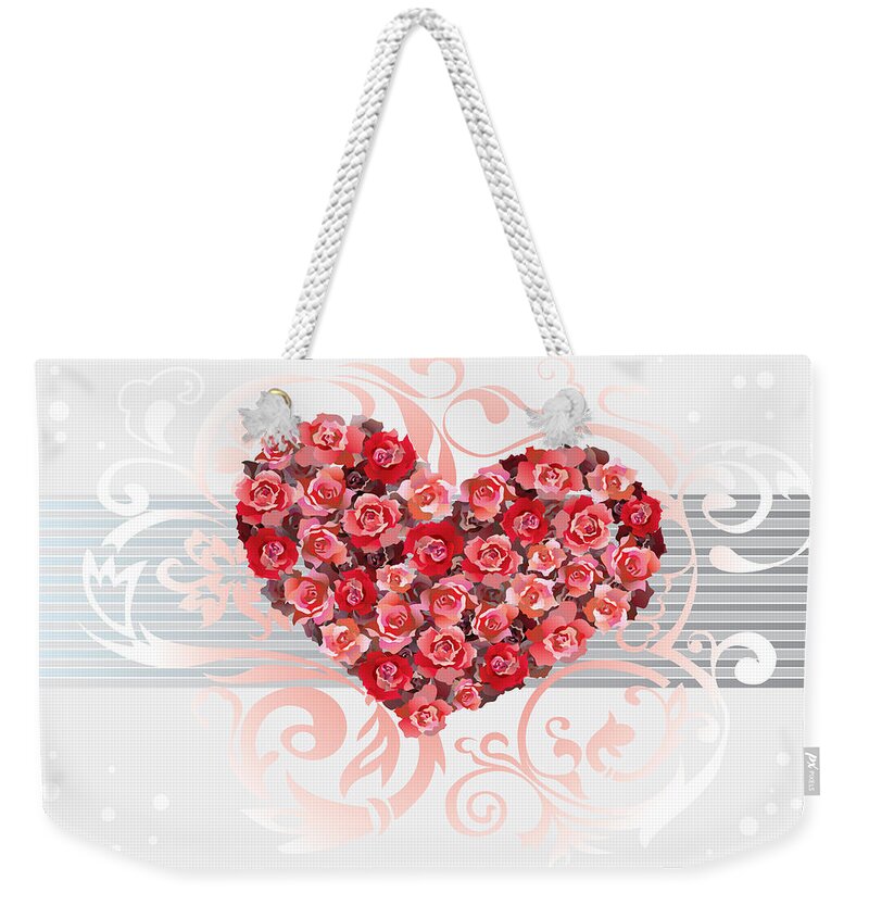 Heart Weekender Tote Bag featuring the digital art Heart by Ariadna De Raadt
