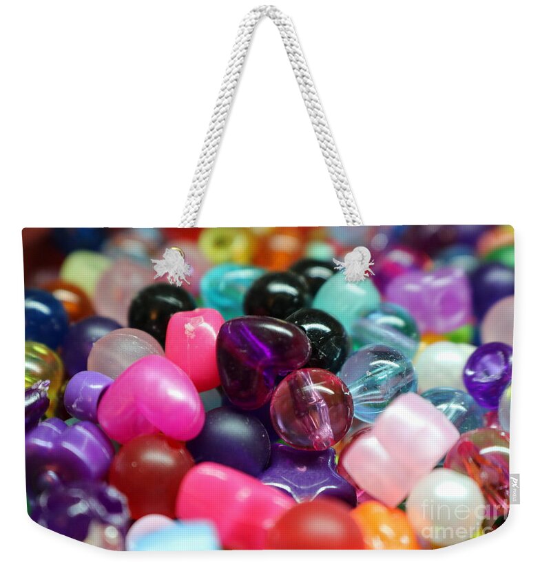 Bead Weekender Tote Bag featuring the photograph Heart Beads by Erick Schmidt