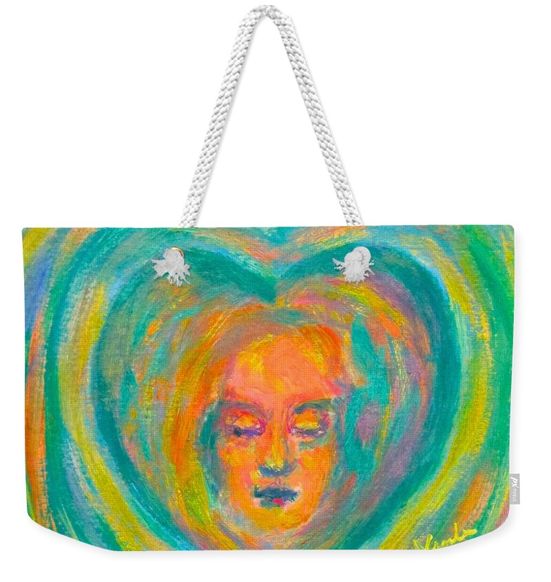 Heart Weekender Tote Bag featuring the painting Heart Memory by Kendall Kessler