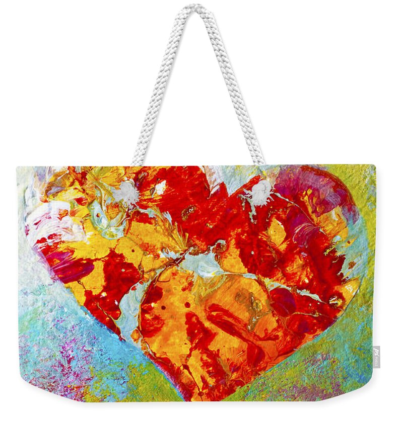 Heartfealt Weekender Tote Bag featuring the painting Heartfelt I by Marion Rose