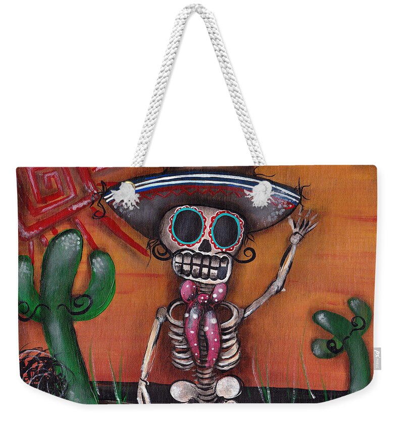 Day Of The Dead Weekender Tote Bag featuring the painting Heat Wave by Abril Andrade