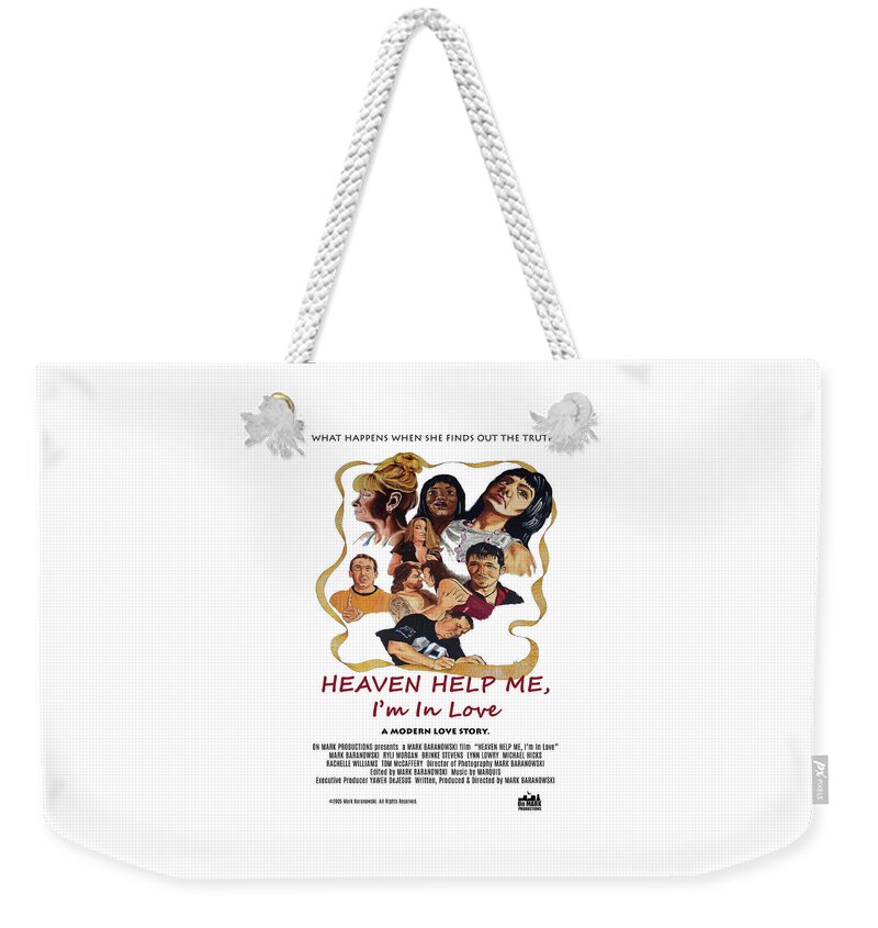 Movie Weekender Tote Bag featuring the painting Heaven Help Me, I'm In Love poster C by Mark Baranowski