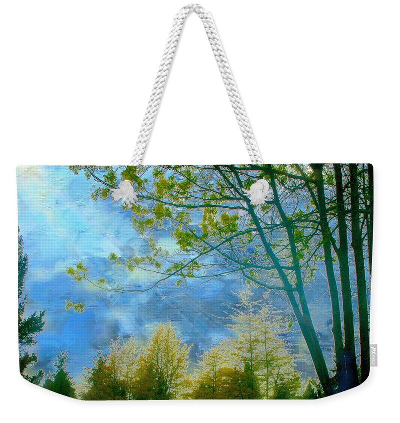 Victor Shelley Weekender Tote Bag featuring the painting Heavenly Light II by Victor Shelley