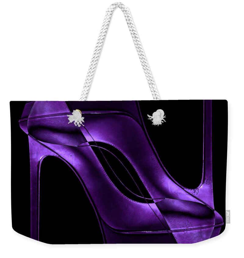 High Heels Weekender Tote Bag featuring the photograph Heel 2 Toe And Purple, Too by Rene Crystal