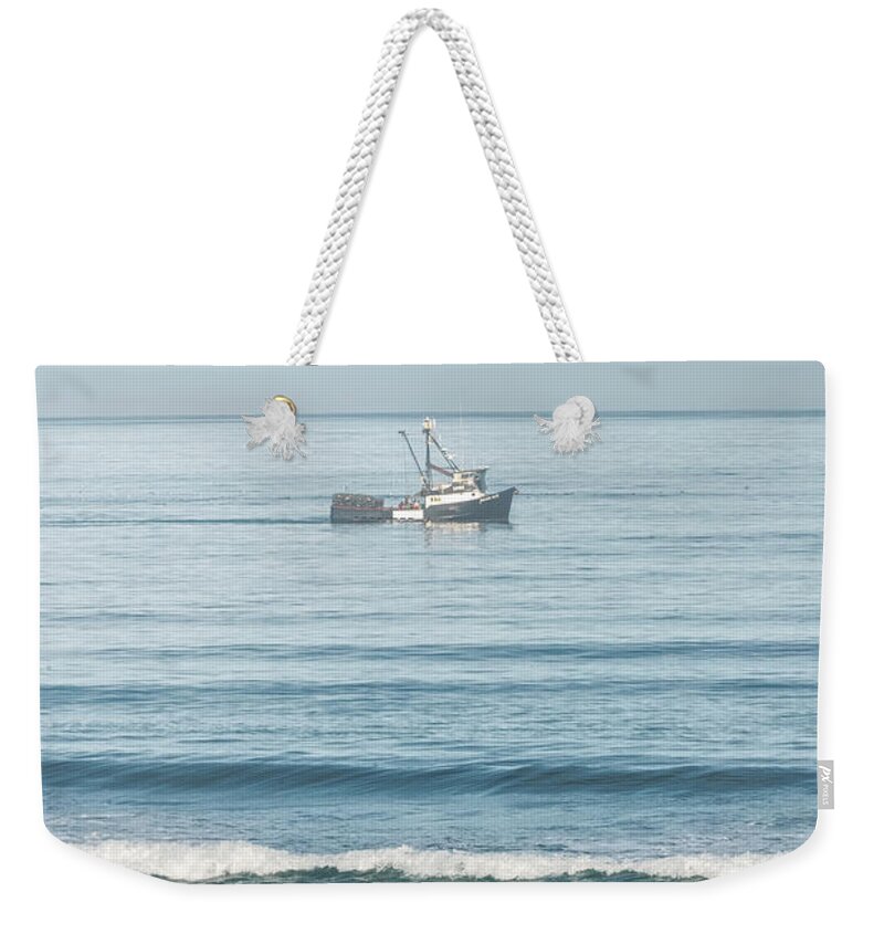 Oregon Coast Weekender Tote Bag featuring the photograph Heidi Sue Fishing Boat by Tom Singleton