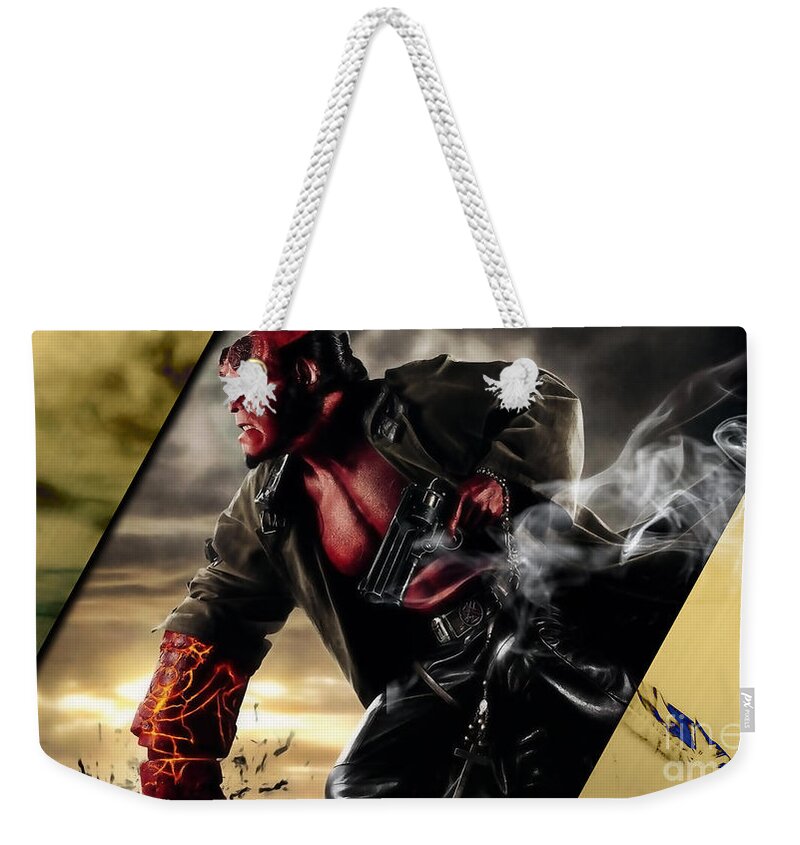 Hellboy Weekender Tote Bag featuring the mixed media Hellboy Collection by Marvin Blaine