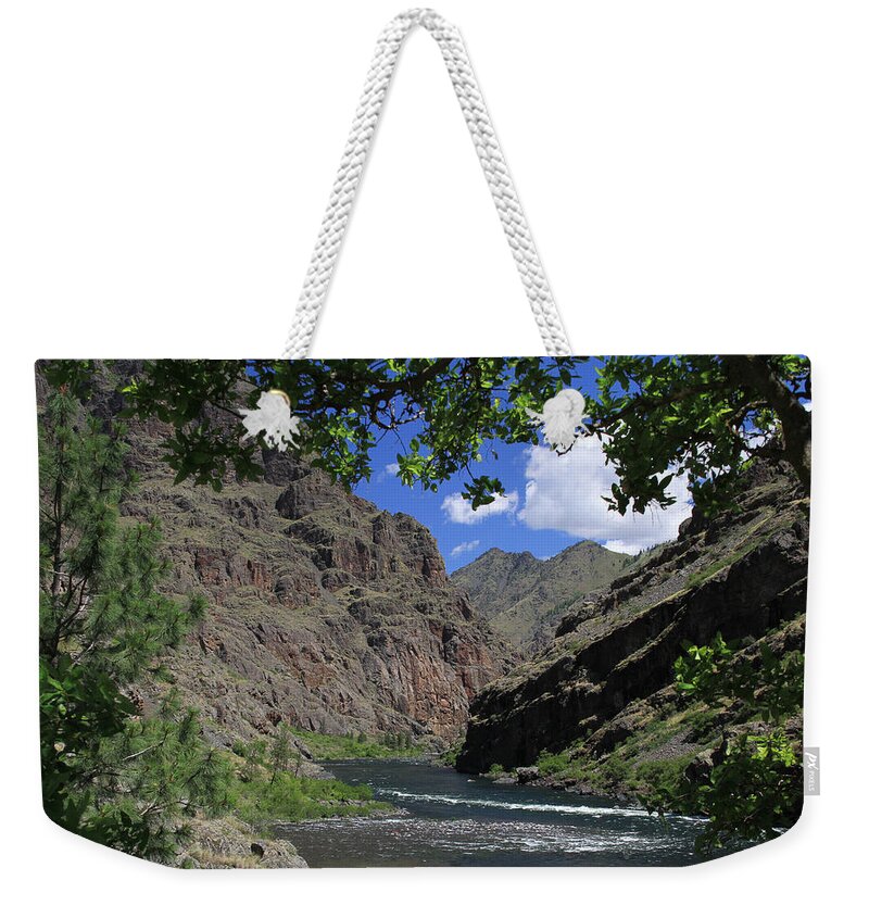 Hells Canyon Weekender Tote Bag featuring the photograph Hells Canyon Snake River by Ed Riche