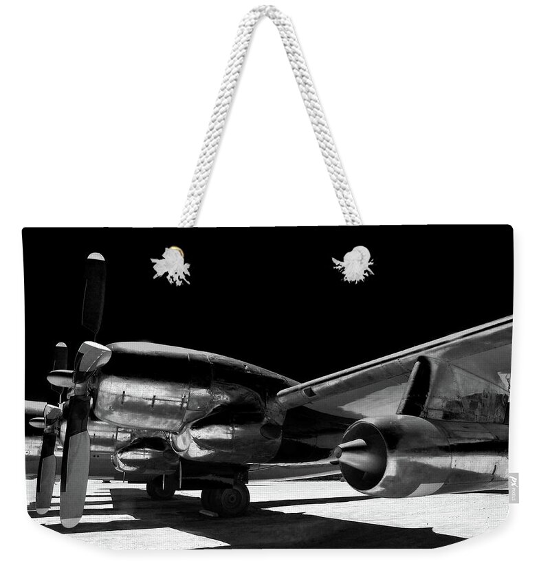 Plane Weekender Tote Bag featuring the photograph Helper Jet bw #85 by Raymond Magnani