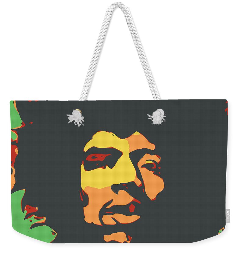 Hendrix Weekender Tote Bag featuring the painting Hendrix by Neal Barbosa