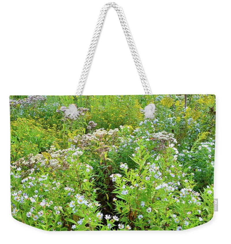 Mchenry County Conservation District Weekender Tote Bag featuring the photograph Hennen Conservation Area Wetland Wildflowers by Ray Mathis