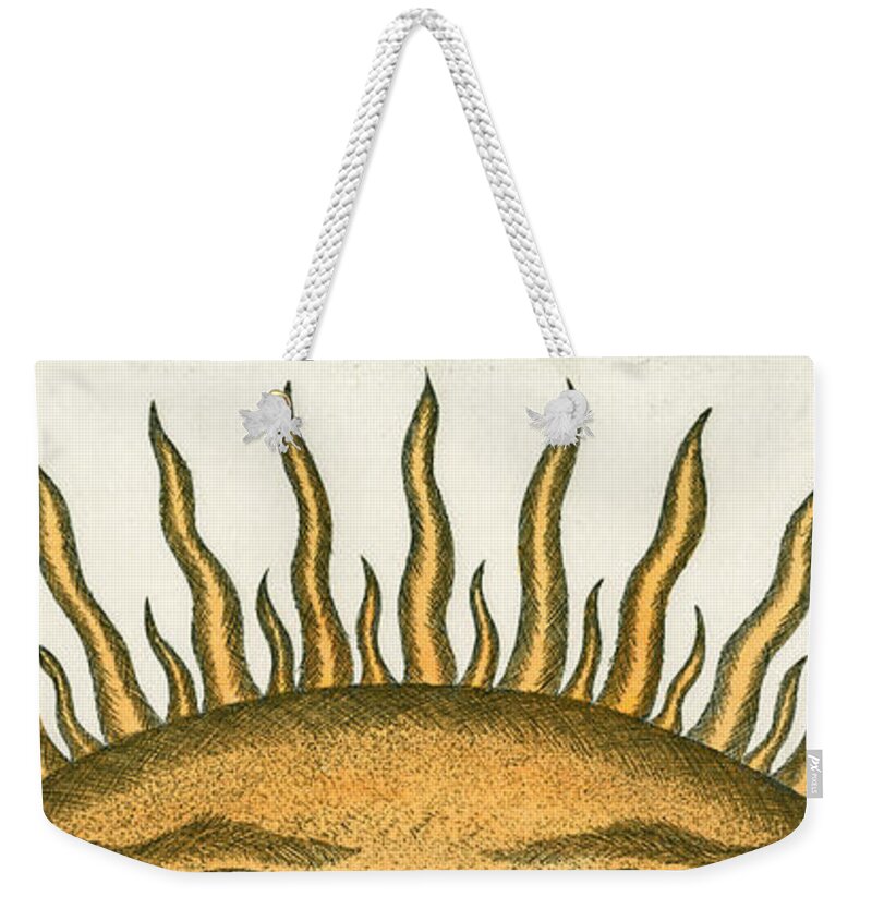 Lennon Weekender Tote Bag featuring the painting Here Comes the Sun by Charles Harden