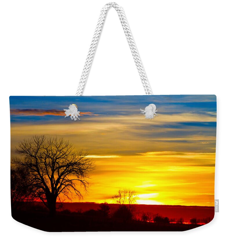  Sunrise Weekender Tote Bag featuring the photograph Here Comes The Sun by James BO Insogna