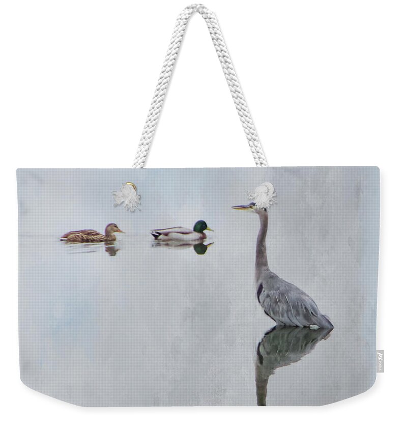 Heron Weekender Tote Bag featuring the photograph Three Friends by Marilyn Wilson