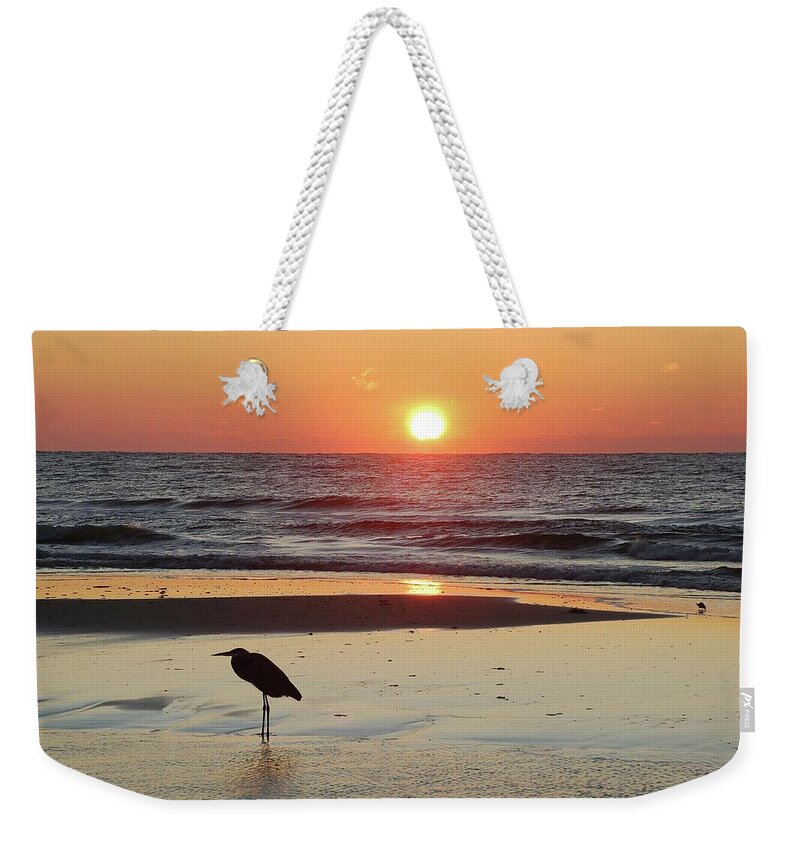 Alabama Photographer Weekender Tote Bag featuring the digital art Heron Watching Sunrise by Michael Thomas