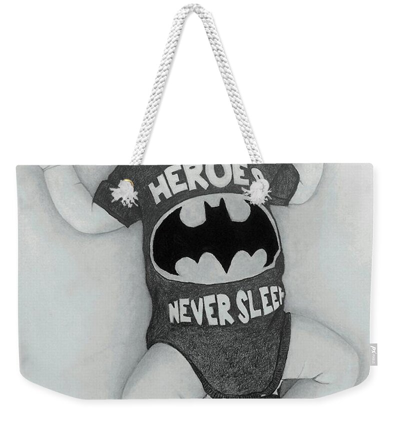 Baby Weekender Tote Bag featuring the drawing Heros by George Sonner