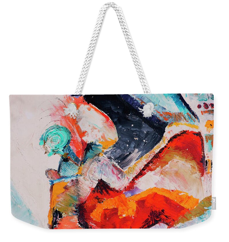 Astronaut Weekender Tote Bag featuring the painting Hey Mr. Spaceman by Stephen Anderson