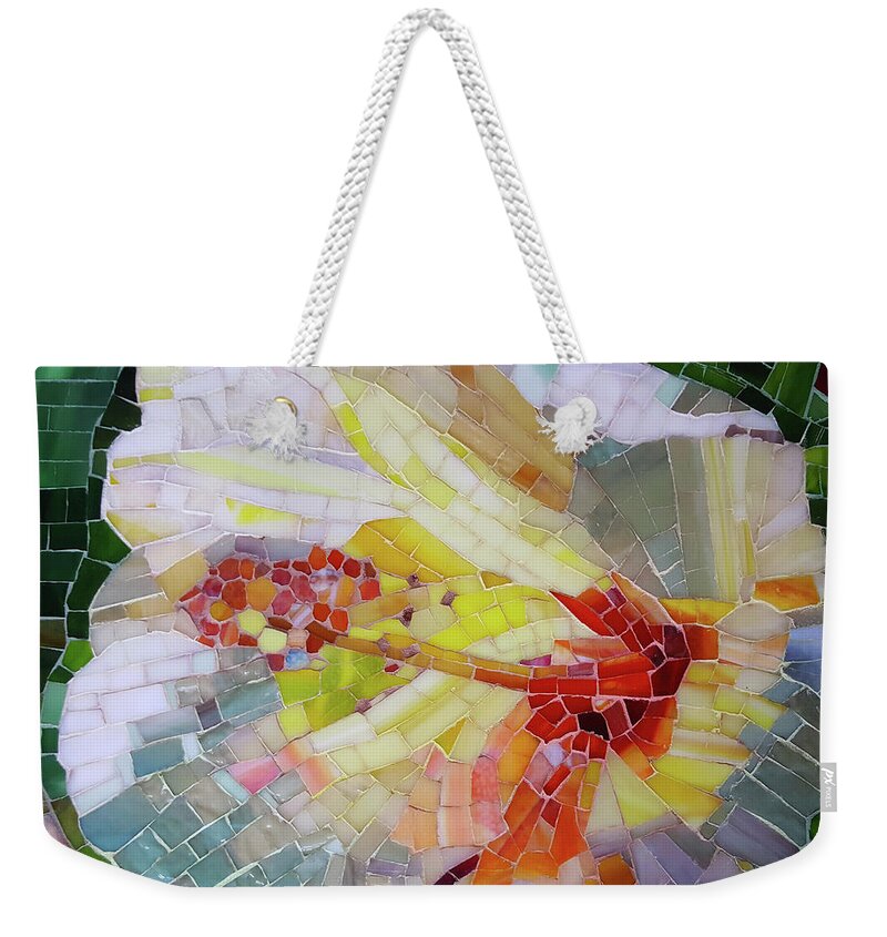 Hibiscus Weekender Tote Bag featuring the mixed media Hibiscus #1 by Adriana Zoon