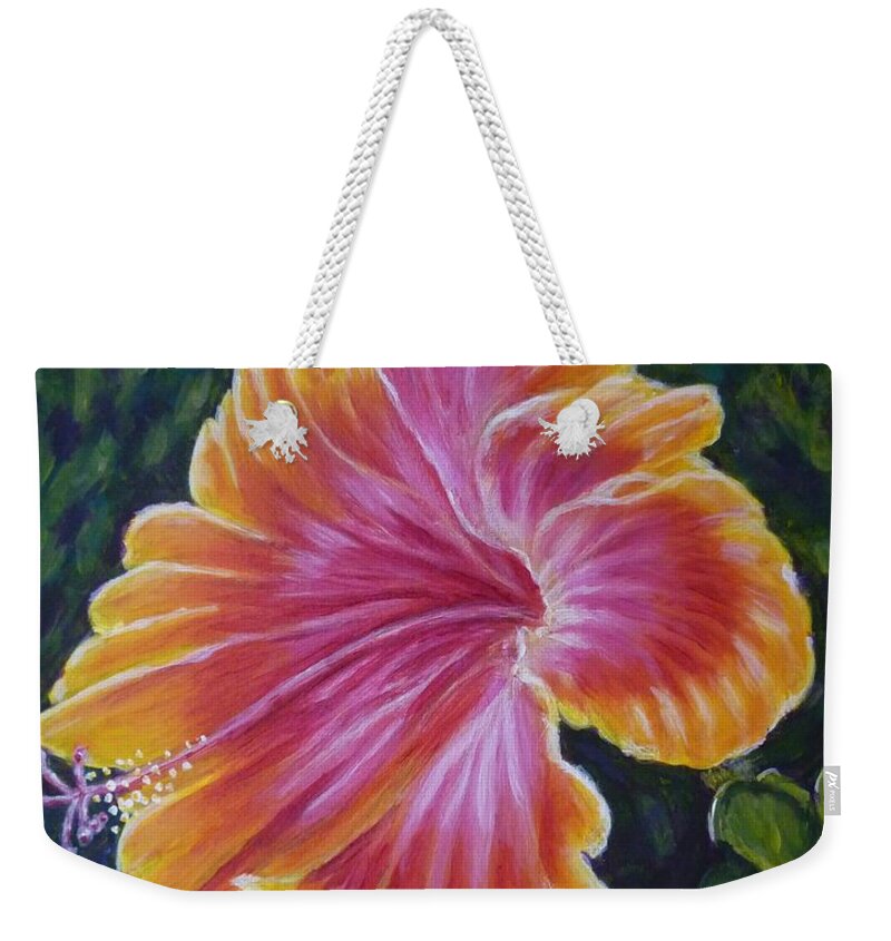Hybiscus Weekender Tote Bag featuring the painting Hibiscus by Amelie Simmons