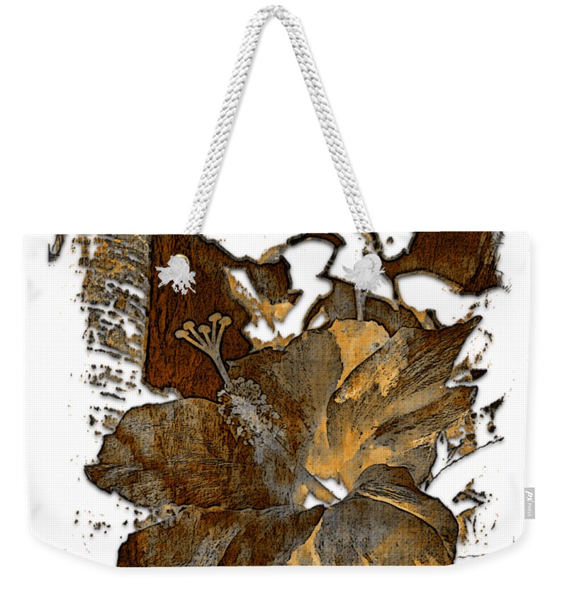 Earthy Weekender Tote Bag featuring the photograph Hibiscus S D Z 2 Earthy 3 Dimensional by DiDesigns Graphics