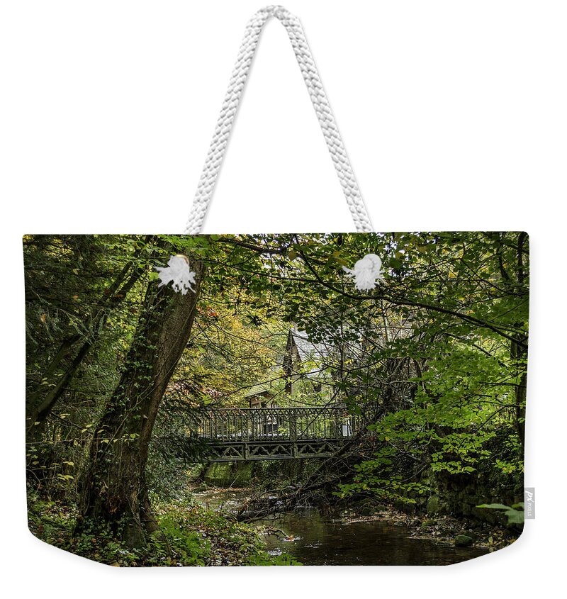 Season Weekender Tote Bag featuring the photograph Hidden Bridge at Offas Dyke by Spikey Mouse Photography