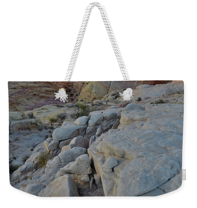 Valley Of Fire State Park Weekender Tote Bag featuring the photograph Hidden Canyon of Valley of Fire at Sunset by Ray Mathis