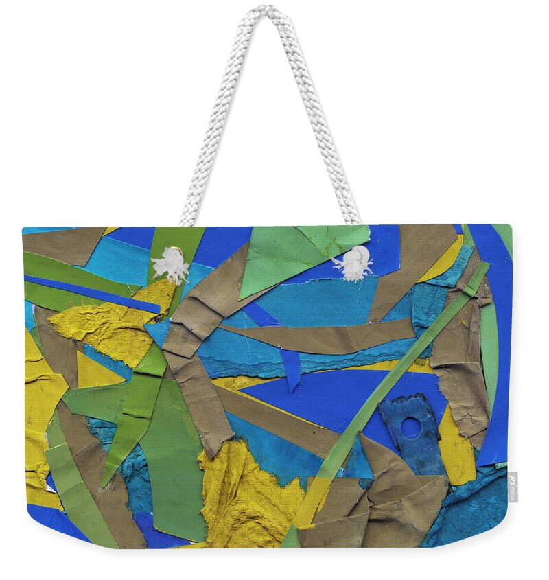 Collage Weekender Tote Bag featuring the mixed media Hidden Island by Shawna Rowe