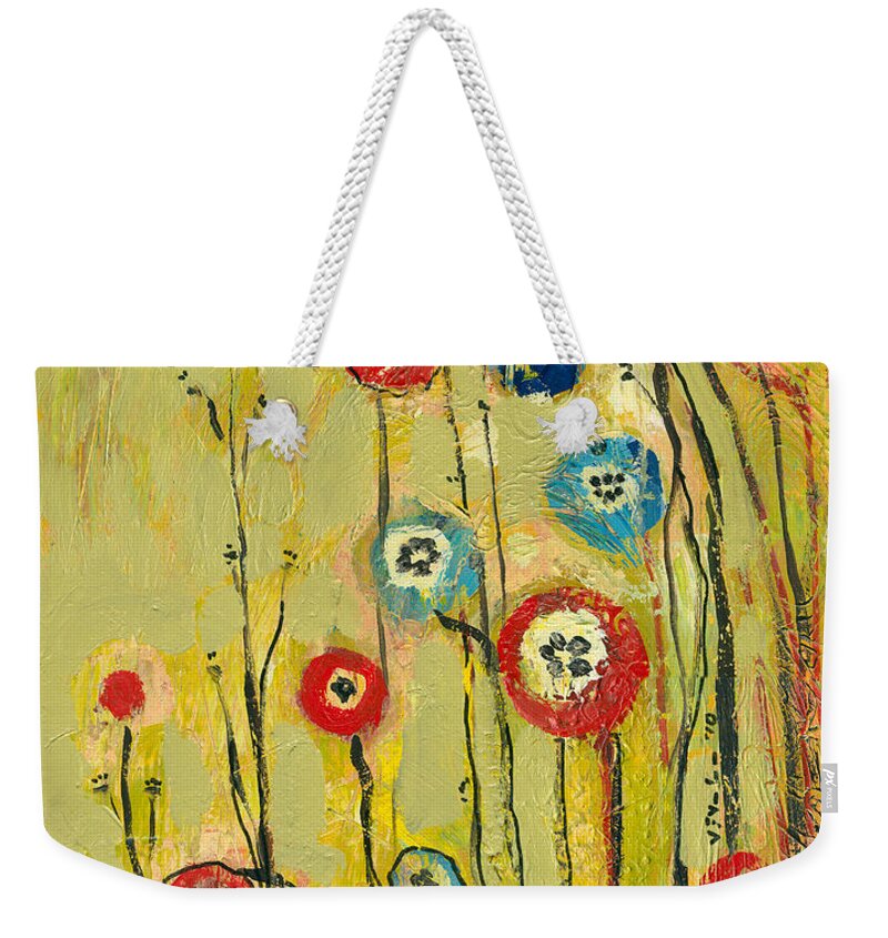 Floral Weekender Tote Bag featuring the painting Hidden Poppies by Jennifer Lommers