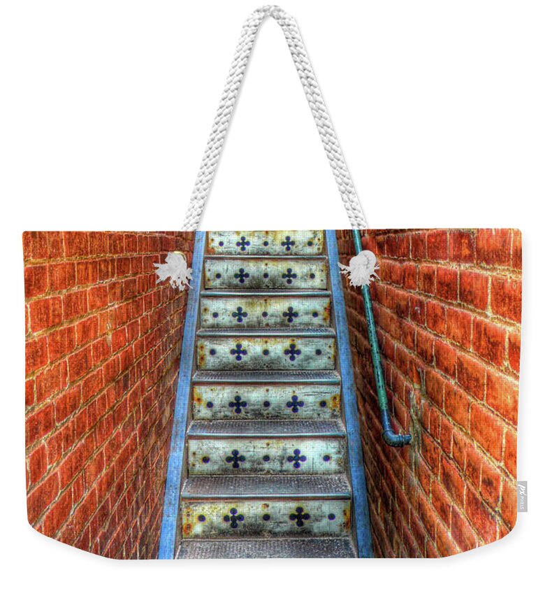 Architecture Weekender Tote Bag featuring the photograph Hidden Stairway in Old Bisbee Arizona by Charlene Mitchell