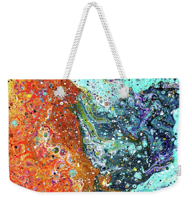 Abstract Weekender Tote Bag featuring the mixed media High Tide by Meghan Elizabeth