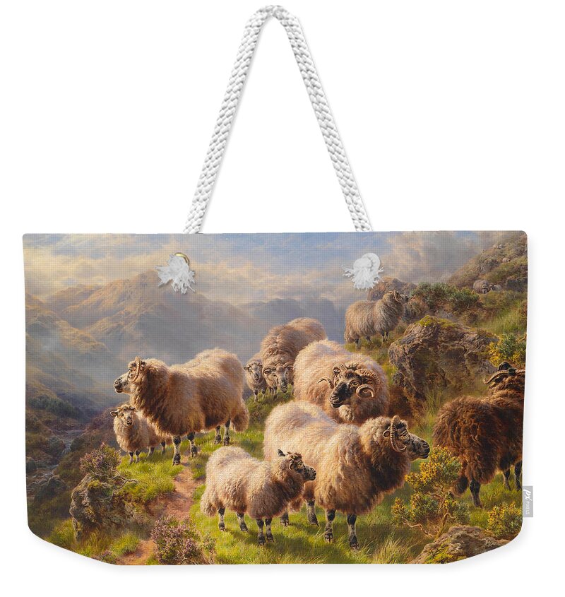Animals Weekender Tote Bag featuring the painting Highland Wanderers by William Watson 