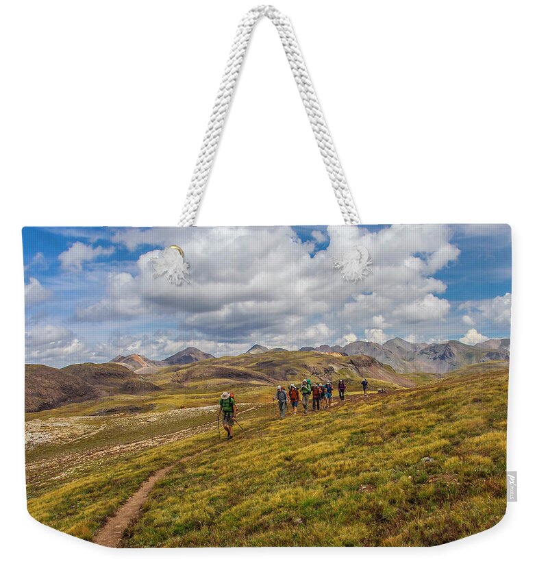 Colorado Mountain Trail Weekender Tote Bag featuring the photograph Hiking at 13,000 Feet by Doug Scrima