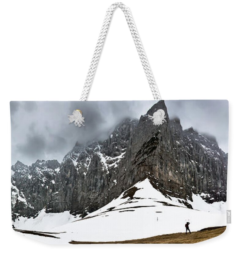 Alpenpark Weekender Tote Bag featuring the photograph Hiking in the Alps by John Wadleigh