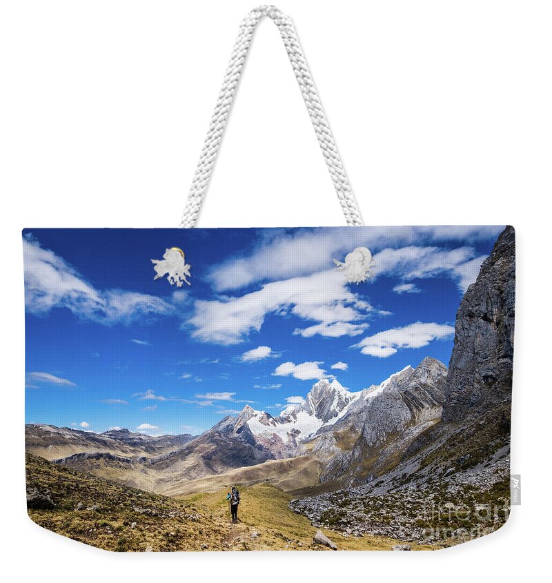 Huayhuash Weekender Tote Bag featuring the photograph Hiking the Huayhuash by Olivier Steiner