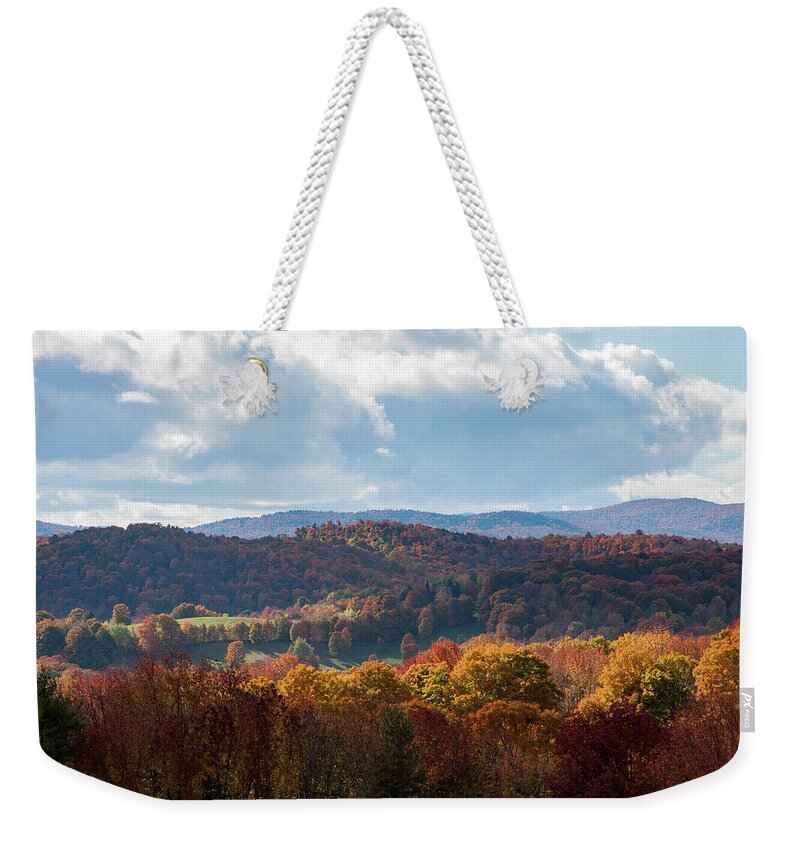 #jefffolger Weekender Tote Bag featuring the photograph Hills of Pomfret Vermont by Jeff Folger