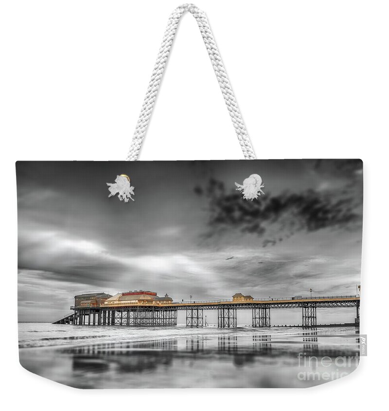 Cromer Weekender Tote Bag featuring the photograph Historic Cromer pier colour splash by Simon Bratt