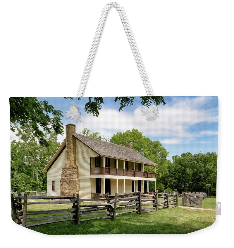 Pea Ridge Weekender Tote Bag featuring the photograph Historic Elkhorn Tavern by James Barber