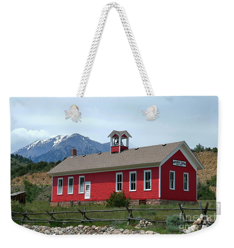 Maysville Weekender Tote Bag featuring the photograph Historic Maysville School in Colorado by Catherine Sherman