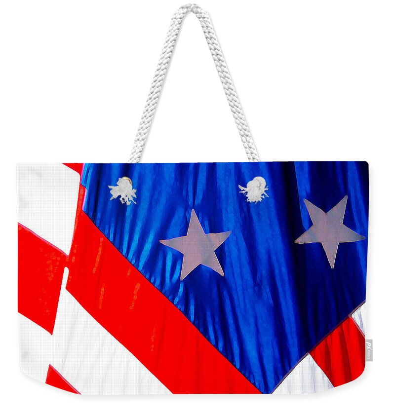 Susan Vineyard Weekender Tote Bag featuring the photograph Historical American Flag by Susan Vineyard