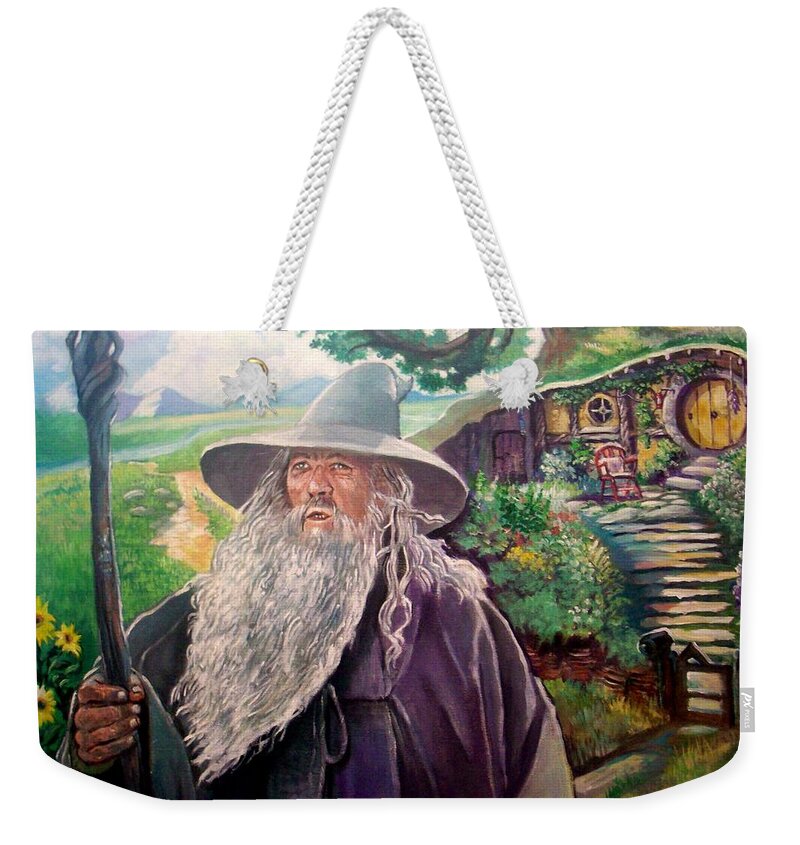 Hobbit Weekender Tote Bag featuring the painting Hobbit by Paul Weerasekera