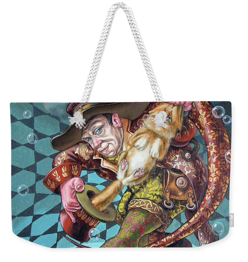 Circus Weekender Tote Bag featuring the painting Hocus-pocus by Victor Molev